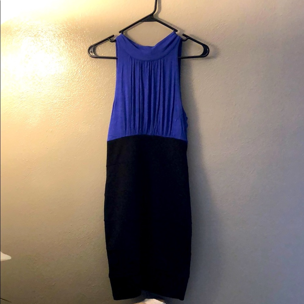 Blue colorblock dress